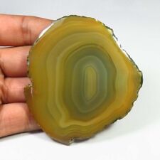 SUPERIOUR~ Natural Slice Geode Agate Gemstone Brown Slice Cabochon 70x62mmBS-570 tweedehands  verschepen naar Netherlands
