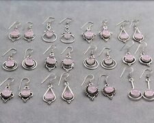 Lote de brincos femininos folheados a prata esterlina 925 com gancho de pedra preciosa quartzo rosa comprar usado  Enviando para Brazil