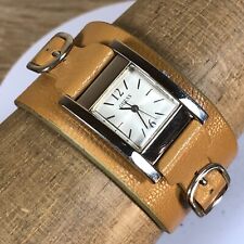 Relógio feminino Guess G55341L pulseira de couro marrom com punho de quartzo comprar usado  Enviando para Brazil