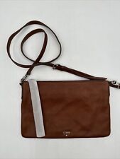 NWOT Fossil Sydney Women's Cowhide Crossbody Clutch Bag Brown 11”X 7”X .25” for sale  Shipping to South Africa