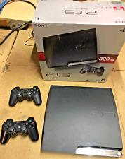 PLAYSTATION 3 SLIM 320GB CHARCOAL BLACK CONSOLE  + 2 CONTROLLERS - CECH-2503 PS3 for sale  Shipping to South Africa