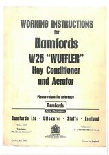 Bamfords W25 Wuffler Tedder Hay Conditioner & Aerator Operators Manual, used for sale  Shipping to Ireland