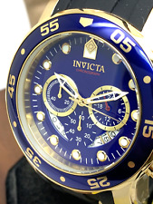 Relógio masculino Invicta 6983 Pro Diver mostrador azul cronógrafo pulseira de borracha preta dourada comprar usado  Enviando para Brazil