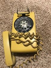 VTG Bell System Western Electric Rotary Wall Mount Phone Yellow Black UNTESTED for sale  Shipping to Canada
