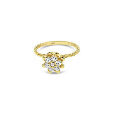 .25CT. Tulip Flower Diamond Ring 14k Yellow Gold Ring VINTAGE RING for sale  Houston