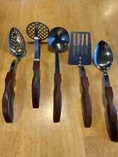 5 Beautiful Vintage CUTCO Set Brown SWIRL Cooking Utensils USA # 12 13 14 15 16 for sale  Shipping to South Africa
