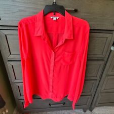 Blusa American Eagle Outfitters brilhante coral/vermelha com botões tamanho XXL comprar usado  Enviando para Brazil