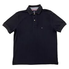 Camisa polo masculina azul marinho Tommy Hilfiger M duas camadas algodão manga curta comprar usado  Enviando para Brazil