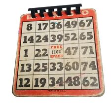 Usado, Cuaderno vintage para tarjetas de bingo papel espiral cartón grueso números rojos espacio libre segunda mano  Embacar hacia Argentina