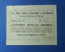 Biglietto lotteria vitello usato  Firenze