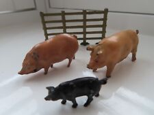 Used, Vintage Lead? Metal 2 x Pigs & 1 x Piglet & 1 Fence panel - Time worn condition for sale  Shipping to South Africa
