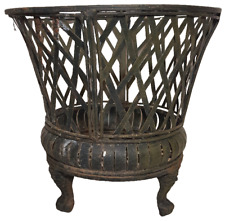 Vintage Cast Iron Footed Plant Basket Stand Pot Holder 12" x 12" for sale  Shipping to South Africa