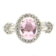Charming Cheated Pink Kunzite White CZ Ladies Engagement Silver Ring 7.0 for sale  Shipping to Canada