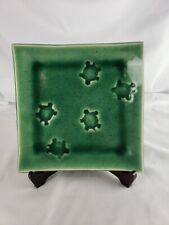 Used, Signed Greenbridge Pottery '00 9" Square Turtle Plate Srt Studio Ceramic Green for sale  Shipping to South Africa