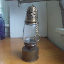 1880s ORIGINAL BRASS HURRICANE SKATER'S LANTERN WITH BRASS HANGER CHAIN NICE! for sale  Shipping to South Africa