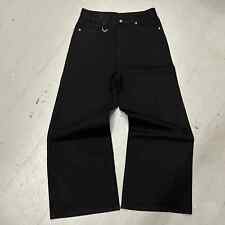 Jeans skatista jeans masculino vintage baggy Y2k urbano perna larga preto sólido W34 comprar usado  Enviando para Brazil