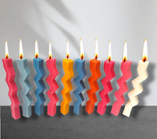 Tipo ZIGZAG - Velas de cera azulada para decoración del hogar - Festival (Paquete de 2) (503) segunda mano  Embacar hacia Argentina