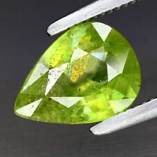 Piedra preciosa esfena verde amarillenta natural pera de 0,99 quilates 8x5,8 mm, brillo de diamante segunda mano  Embacar hacia Mexico