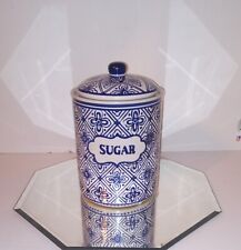 Recipiente de comida seca cerâmica floral balcão de cozinha "SUGAR" com tampa E U C, usado comprar usado  Enviando para Brazil