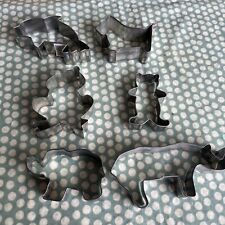 Used, Biscuit Cutters Metal X 6 Rhino Dolphin Frog Bear Cookie Cutters Used Nutbrown for sale  Shipping to South Africa