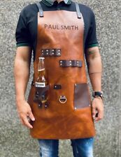Personalised Leather Apron (BBQ, Blacksmith, Kitchen, Woodwork, Chef, Butcher, used for sale  Shipping to South Africa