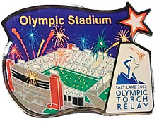 Olympics 2002 Salt Lake City Olympic Torch Relay Olympic Stadium Lapel Pin, used for sale  Shipping to South Africa