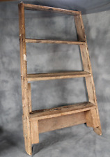 Vintage Wooden 4 Tread Rung Ladder Freestanding Leaning Bathroom Towel Rail Rack for sale  Shipping to South Africa