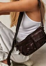 Used, Free People Wade Leather Sling Bag Adjustable Wide Strap Cognac Brown EUC for sale  Shipping to South Africa