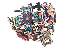 CRYSTAL BUTLER WILSON STYLE HEADBAND SUEDETTE LINED FOR COMFORT MULTI COLOURS for sale  Shipping to South Africa