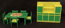 Armários de cozinha vintage de plástico para casa de bonecas com mesa e 5 cadeiras comprar usado  Enviando para Brazil