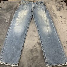 Usado, Calça jeans masculina Live Mechanics 32x35" azul perna reta manchada Y2K comprar usado  Enviando para Brazil
