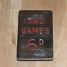 Win Line Trim Plate TWO GAMES 6d Fruit Machine One Arm Bandit Metal Plate, used for sale  HITCHIN