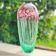 Usado, Vaso de arte vintage assinado Chris Belleau feito à mão vidro soprado flor jardim comprar usado  Enviando para Brazil
