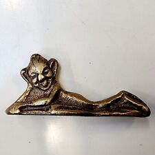MINIATURE LUCKY PIXIE BRASS PISKY PISKIE IMP ELF NYMPH LYING DOWN FIGURINE VTG  for sale  Shipping to South Africa