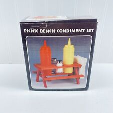 Picnic Bench Condiment Set Picnic Accessories, used for sale  Shipping to South Africa