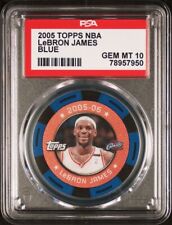 2005-06 Topps NBA Collector Poker Chip LeBron James Azul PSA 10 Gemas Como Nuevo Raro segunda mano  Embacar hacia Argentina