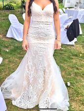 Spaghetti Strap V Neck Mermaid Wedding Dress Lace  Bridal Gown for sale  Shipping to South Africa