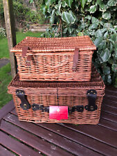 2 wicker picnic baskets Thornton And France use or display Prop 21" x  14" for sale  Shipping to South Africa