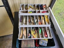 Vintage Plano Tackle Box With Lot Of Vintage And Modern Fishing Lures  for sale  Shipping to South Africa