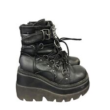 Botas femininas Demonia Shaker 60 plataforma robusta preta tamanho 7 gótica Raver, usado comprar usado  Enviando para Brazil