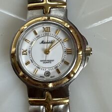 Used, MICHELE  QUARTZ  72-159-SG TWO TONE WOMANS WATCH W/ Date for sale  Shipping to South Africa