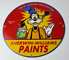 Usado, Letrero de pintura vintage de Sherwin Williams porcelana goofy ferretería tienda letrero bomba de gas segunda mano  Embacar hacia Argentina