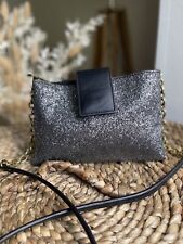 Fossil pewter silver glitter small shoulder cross body bag for sale  Shipping to South Africa