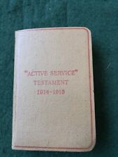 Used, Original WW1 1914-15 Active Service Testament Bible Marked With Soldiers Name.  for sale  BUSHMILLS