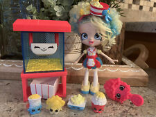 Shopkins Shoppies Poppette’s Popcorn Cart w/ exclusive figures and brush, used for sale  Shipping to South Africa