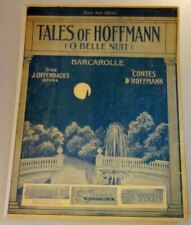 Tales of Hoffmann O Belle Nuit Barcarolle Vtg Piano Sheet Music Offenbach Opera for sale  Shipping to South Africa