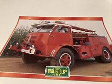 Berliet GLB19 Pompier fiche carte passion camion Atlas, occasion d'occasion  Decize