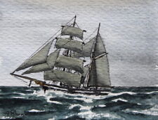 ORIGINAL AQUARELL - Brigantine "Mary Celeste" auf See., usado comprar usado  Enviando para Brazil