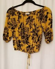 Blusa crop top feminina BOHO floral Y2K preta e dourada decote elástico  comprar usado  Enviando para Brazil
