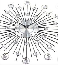 Reloj de pared Sunburst de cristal de metal estilo retro 13" ~idea de regalo~ segunda mano  Embacar hacia Argentina